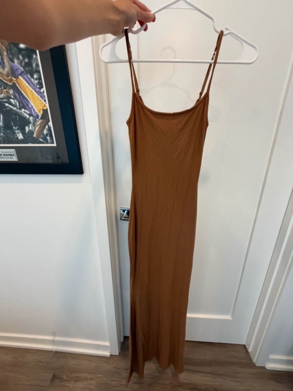 Skims Teddy Brown Cotton Maxi Dress (S)
